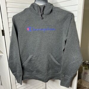 Champion Authentic Athleticwear Mens Dark Gray Hoodie‎ Spell Out Size Medium
